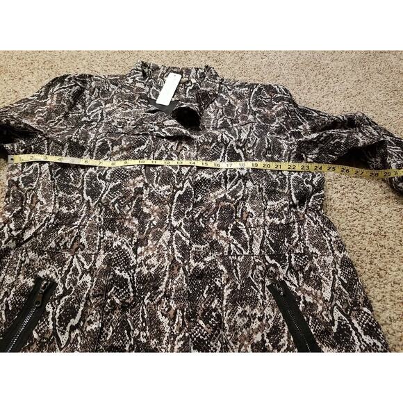 Soft Surroundings Women's 1X Black Brwn White Python‎ Viper Jacket Raincoat NWT - Picture 12 of 13